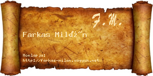 Farkas Milán névjegykártya