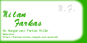 milan farkas business card